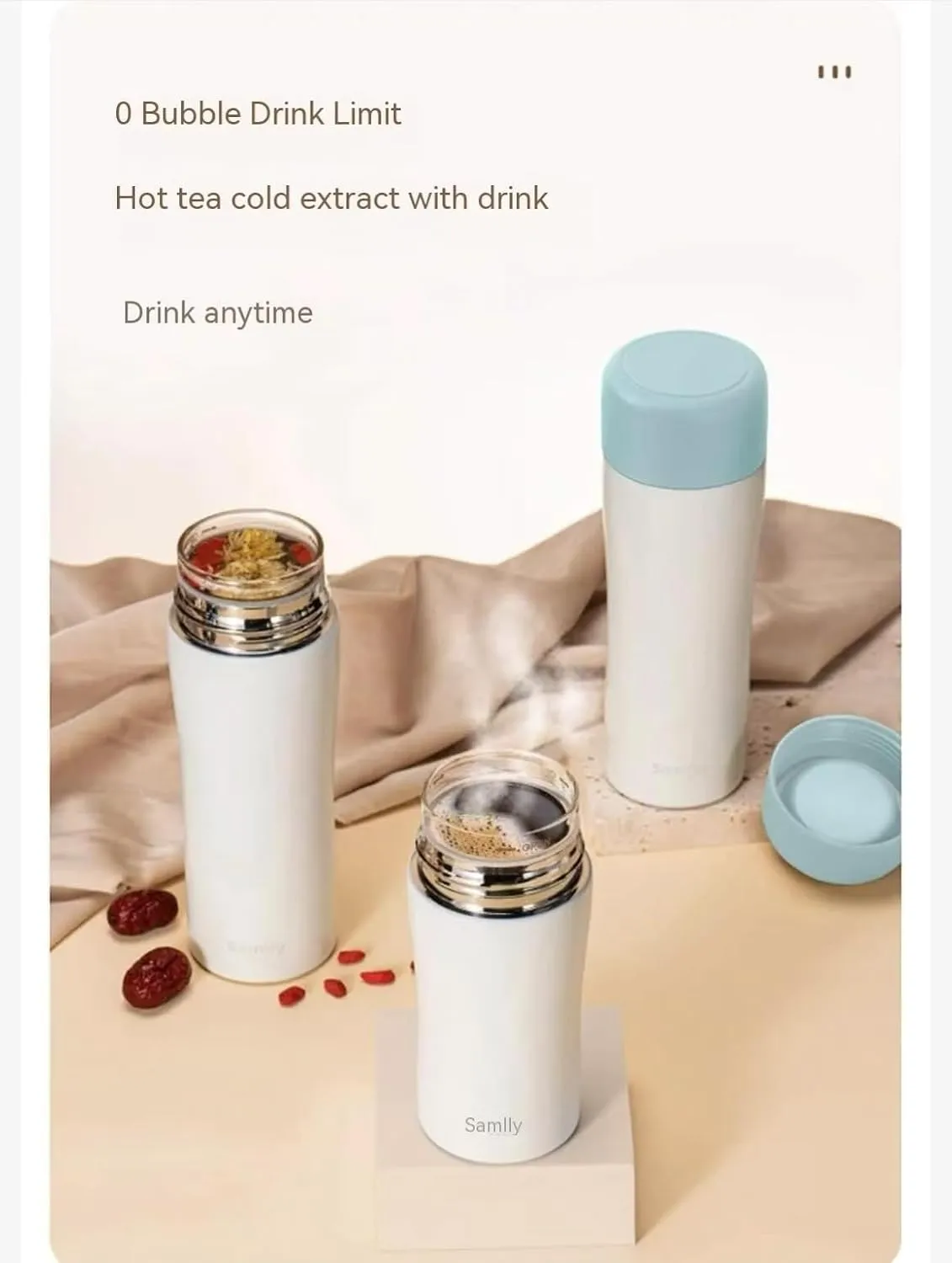 7oz/200ml Stainless Steel Vacuum Insulated Water Bottle with glass liner inside,glass lined thermos for Coffee Hot drink and Cold drink water flask(Baby Blue)