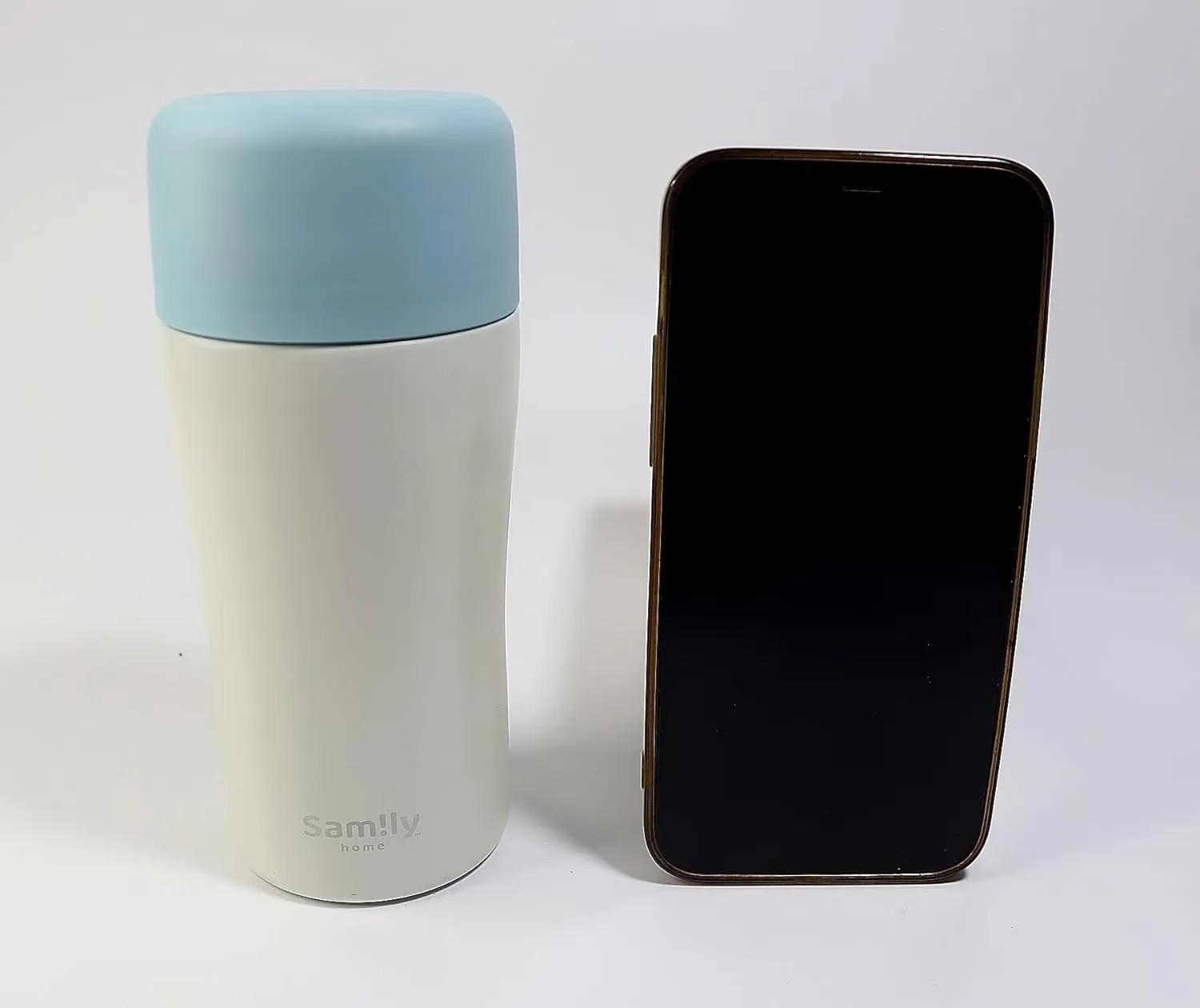 7oz/200ml Stainless Steel Vacuum Insulated Water Bottle with glass liner inside,glass lined thermos for Coffee Hot drink and Cold drink water flask(Baby Blue)