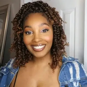 8 Inch Pretwisted Passion Twist Crochet Hair 8 Packs Ombre Brown Prelooped Short Passion Twist Hair Soft Crochet Braids Hair for Women #T1B/30