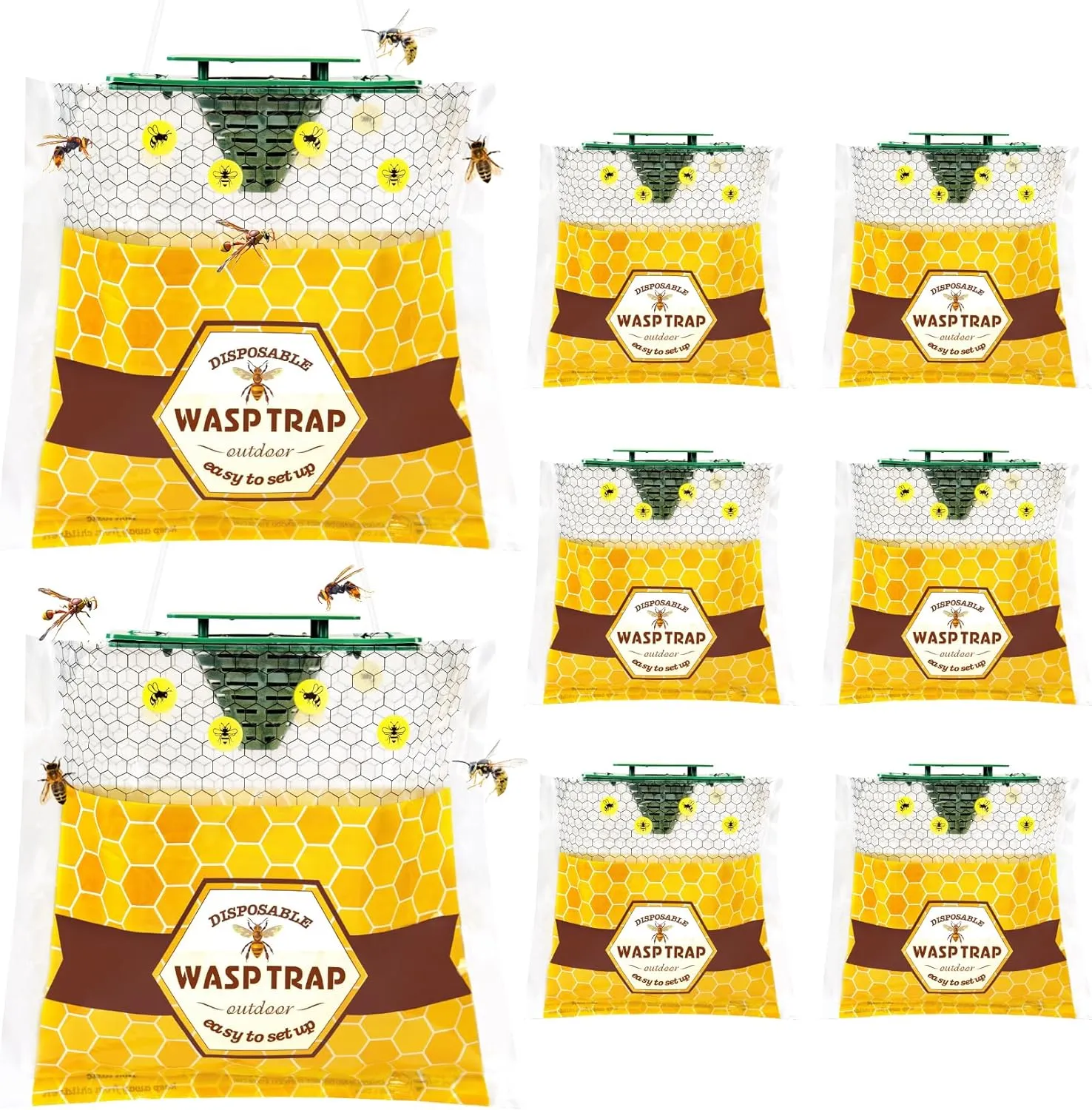 8 Pack Yellow Jacket Trap, Disposable Wasp Traps Outdoor Hanging, Carpenter Bee Traps for Outside, Hornet Trap, Hornet Killers for Fly, Insects and Bug