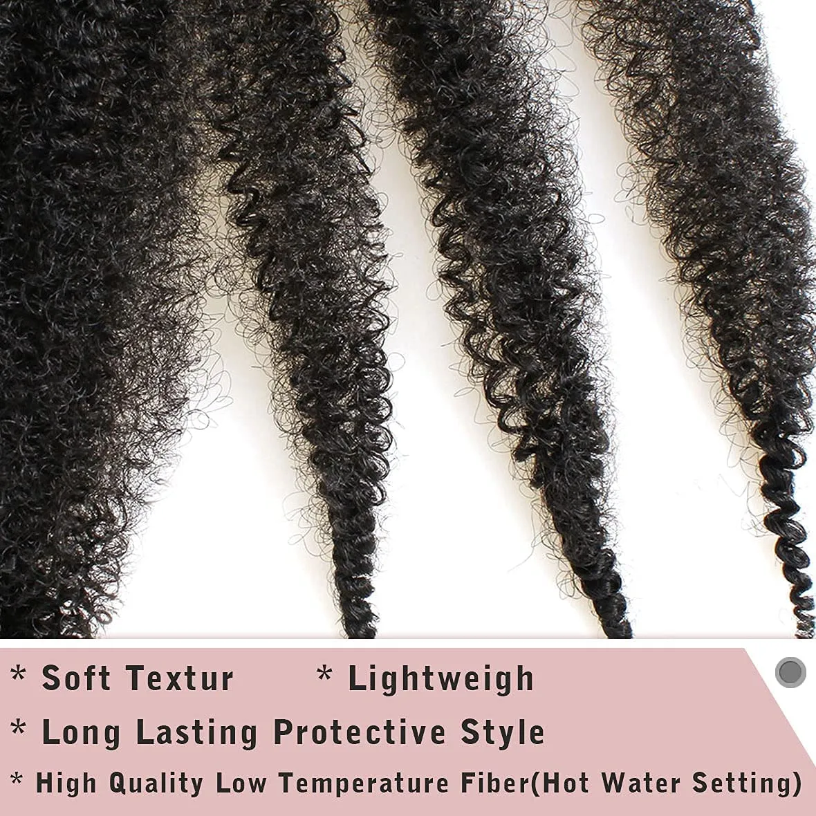 8 Packs Blond Pre-Separated Springy Afro Twist Hair 24 Inch Long Spring Twist Crochet Braids Hair For Soft Faux Locs Afro Kinky Marley Crochet Braiding Hair Extension For Women(8 Strands/Pack,613#)