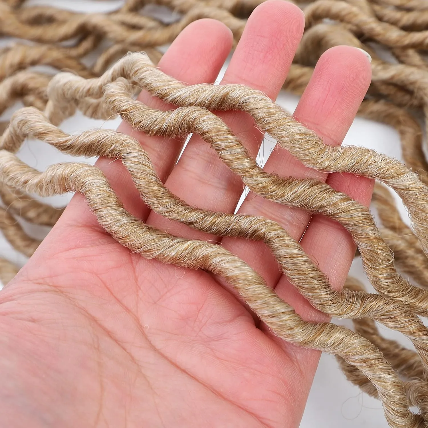 8 Packs Boho Goddess 22" Blonde River Locs Crochet with Curly Hair in Ends Boho Faux Locs Synthetic Hair(22inch 27/613#)