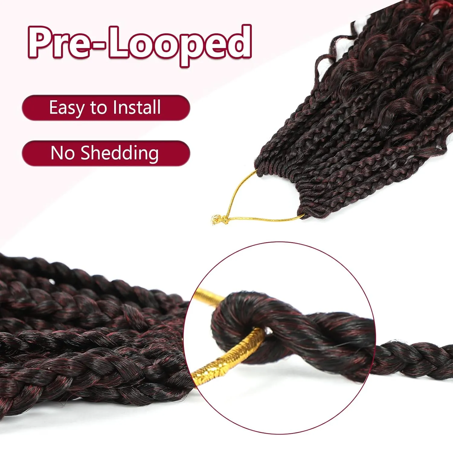 8 Packs Box Braids Crochet Braids with Curly Ends 12 Inch Crochet Box Braids 3X Box Braid Crochet Hair Extension(12(8Packs), 1B/Bug)