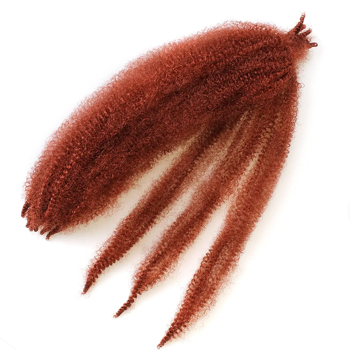 8 Packs Copper Red Springy Afro Twist Crochet Hair 16 Inch Pre-Separated Spring Twist Hair Marley Crochet Braiding For Distressed Soft Locs Hair Extension For Women (8 Strands/Pack,350#)
