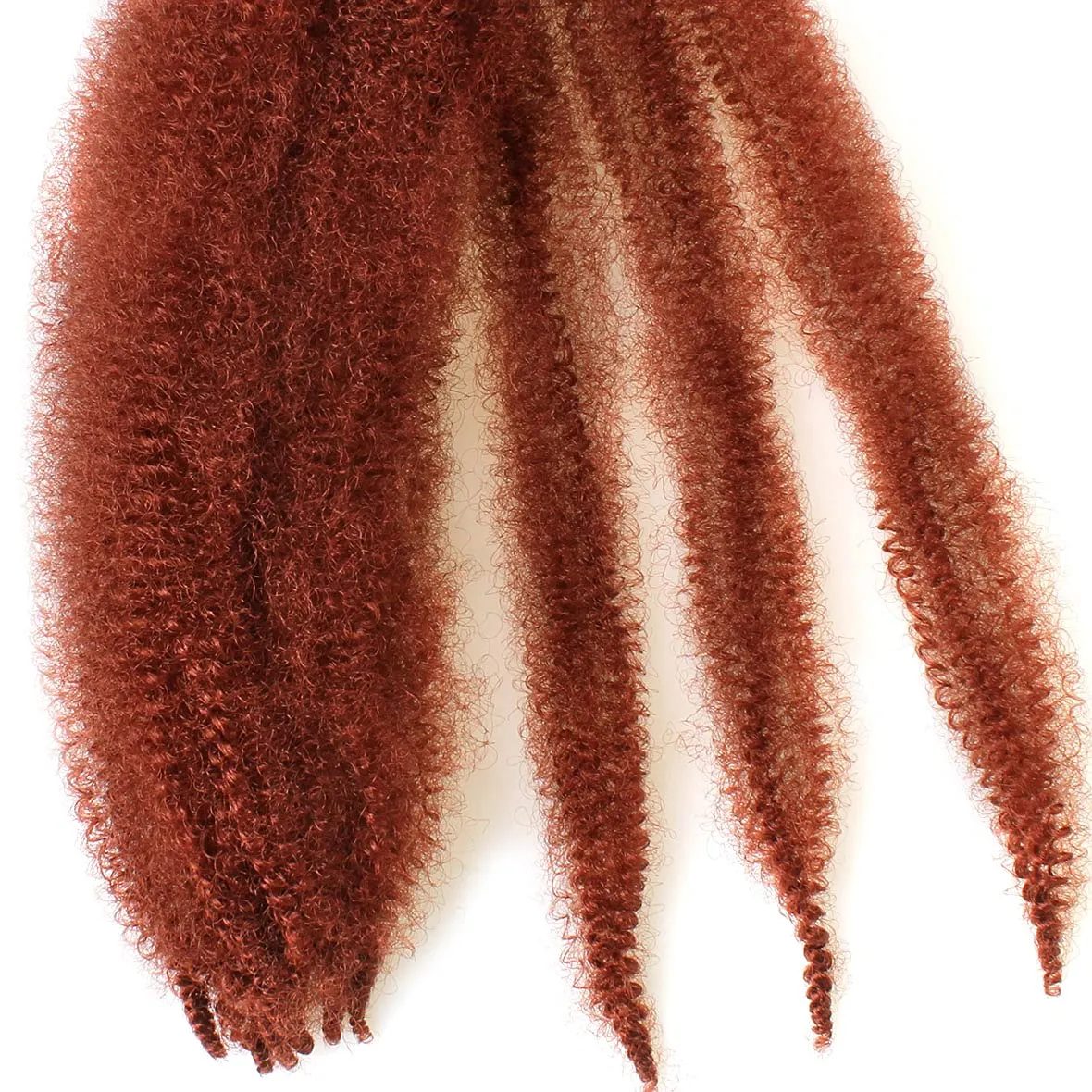 8 Packs Copper Red Springy Afro Twist Crochet Hair 16 Inch Pre-Separated Spring Twist Hair Marley Crochet Braiding For Distressed Soft Locs Hair Extension For Women (8 Strands/Pack,350#)