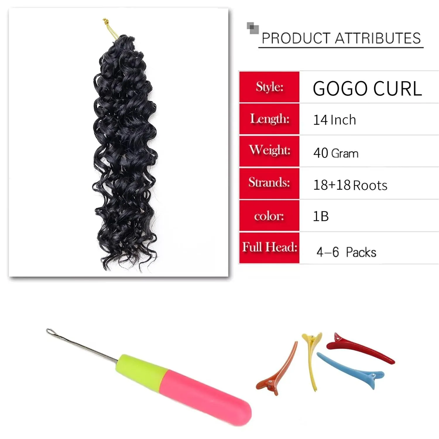 8 Packs Curly Crochet Hair 14inch GoGo Curl Crochet hair for Women Deep Wave Braiding hair,Synthetic Bohemian Crochet Braid Water Wave Crochet hair Extensions(1B, 14inch)