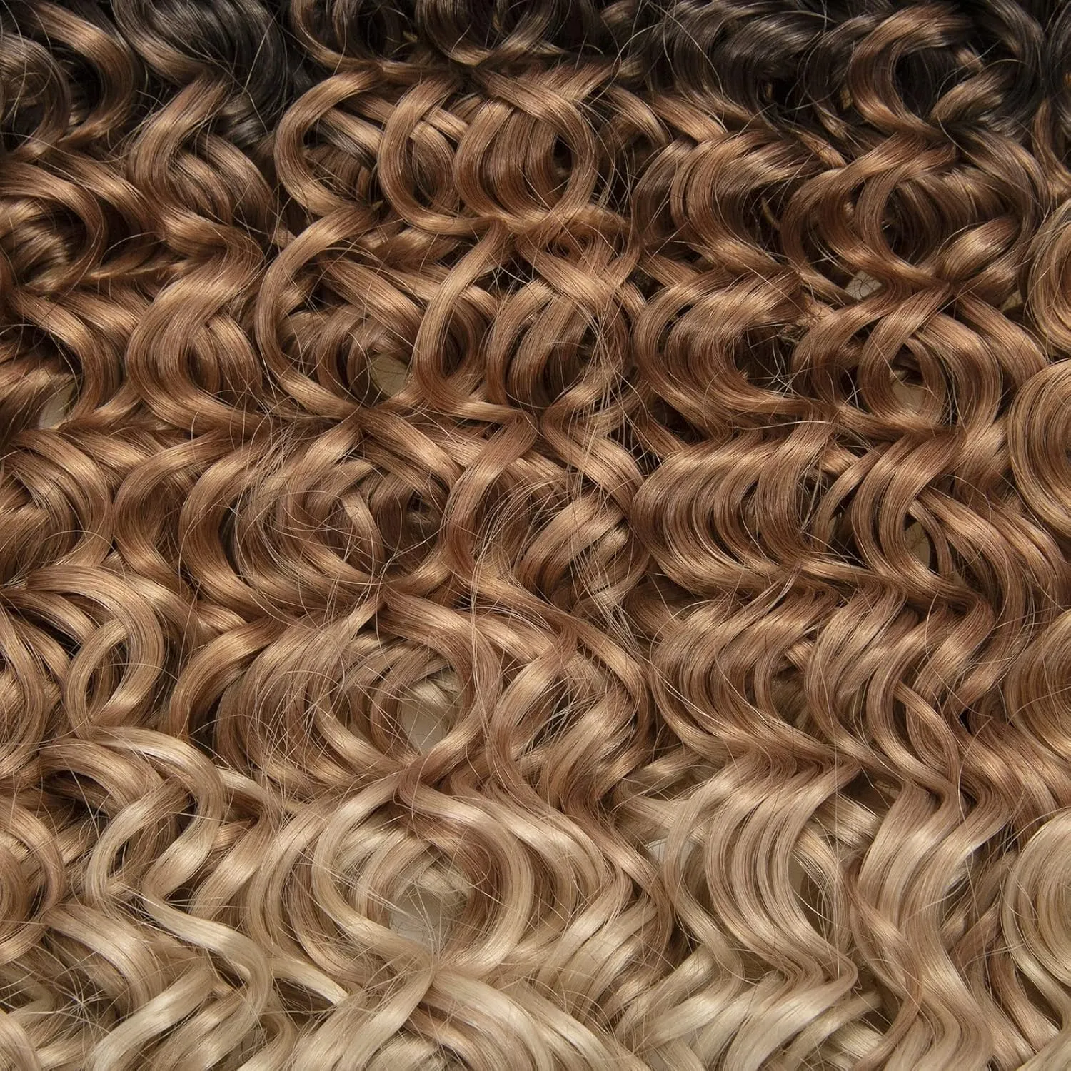 8 Packs Curly Crochet Hair GoGo Curl Crochet hair for Black Women Deep Wave Braiding hair,Synthetic Bohemian Crochet Braid Water Wave Crochet hair Extensions (1B/27/613, 18inch)