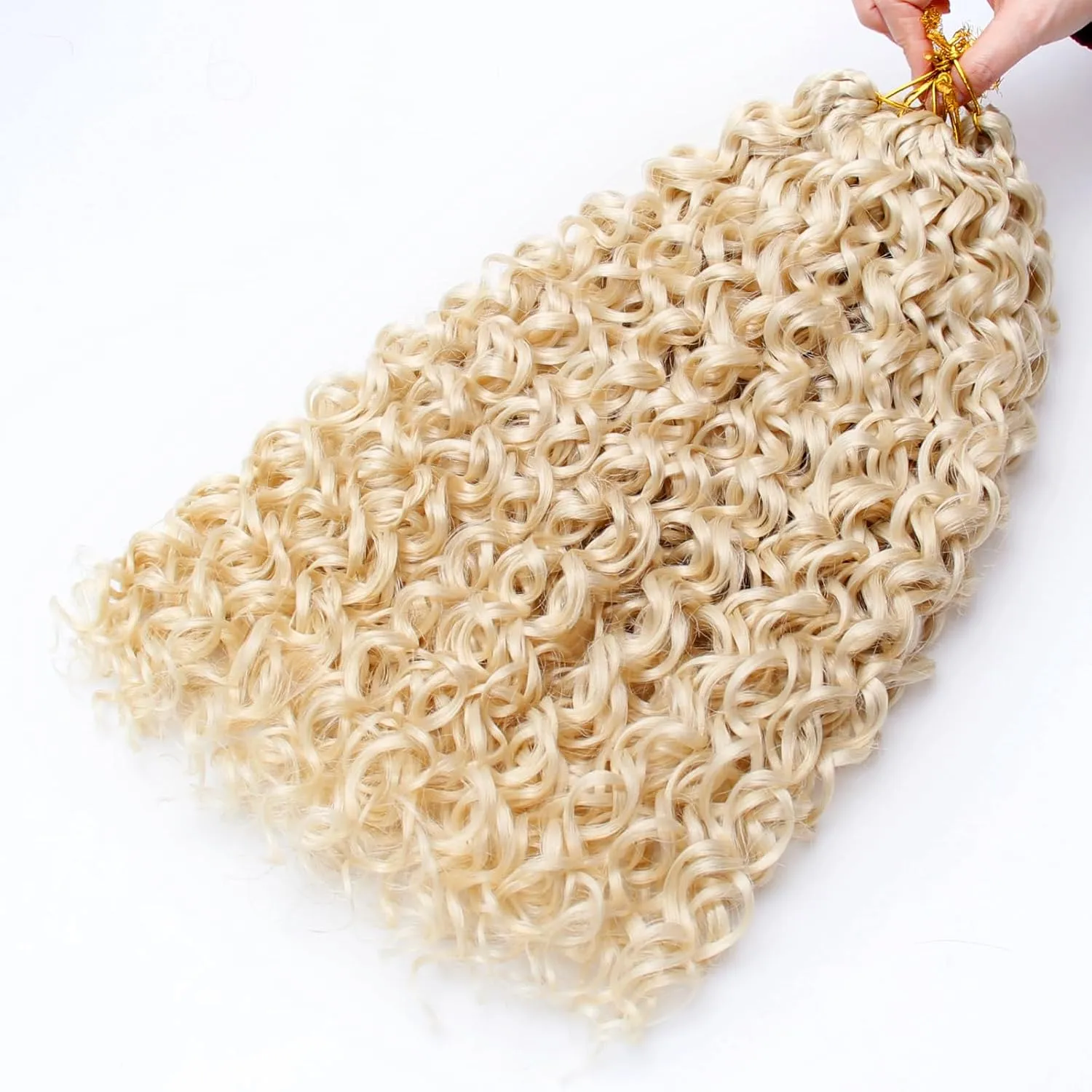 8 Packs Curly Crochet Hair GoGo Curl Crochet hair for Black Women Deep Wave Braiding hair,Synthetic Bohemian Crochet Braid Water Wave Crochet hair Extensions (613#, 18inch)