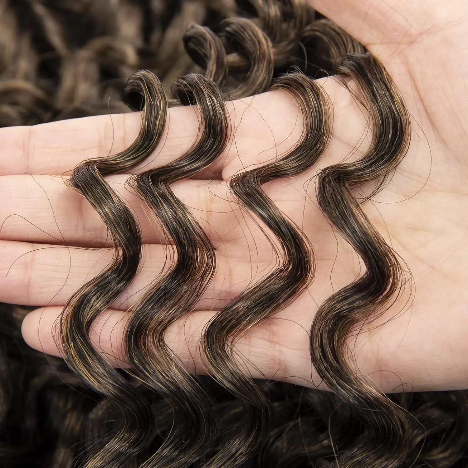 8 Packs Curly Crochet Hair GoGo Curl Crochet hair for Women Deep Wave Braiding hair,Synthetic Bohemian Crochet Braid Water Wave Crochet hair Extensions (1B/30, 18inch)