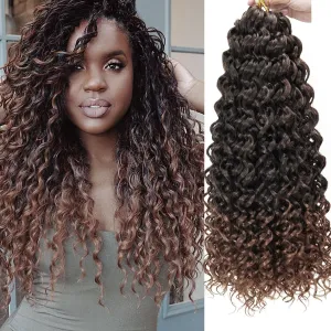 8 Packs Curly Crochet Hair GoGo Curl Crochet hair for Women Deep Wave Braiding hair,Synthetic Bohemian Crochet Braid Water Wave Crochet hair Extensions (1B/30, 18inch)