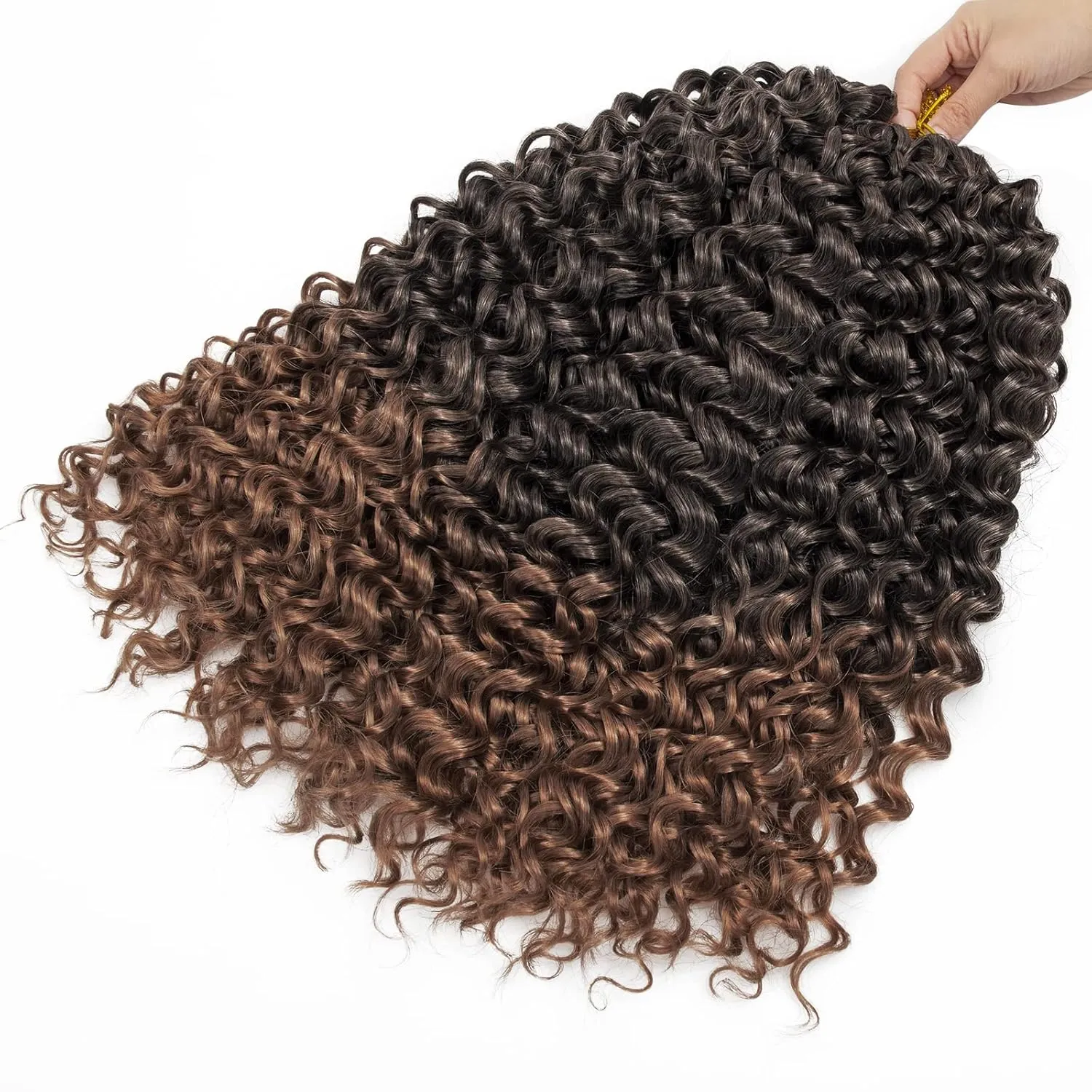 8 Packs Curly Crochet Hair GoGo Curl Crochet hair for Women Deep Wave Braiding hair,Synthetic Bohemian Crochet Braid Water Wave Crochet hair Extensions (1B/30, 18inch)