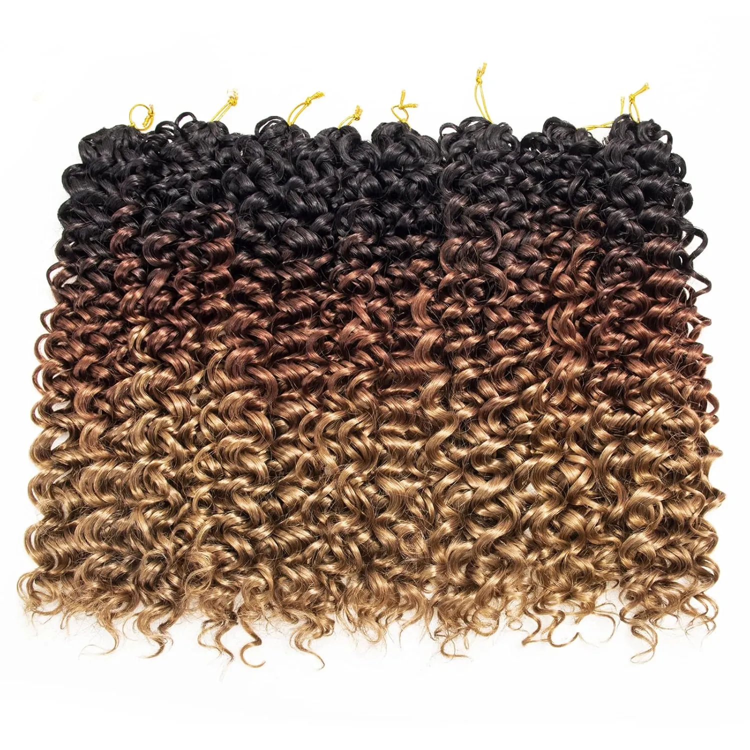 8 Packs Curly Crochet Hair GoGo Curl Crochet hair for Women Deep Wave Braiding hair,Synthetic Bohemian Crochet Braid Water Wave Crochet hair Extensions(18inch, 1B/30/27)