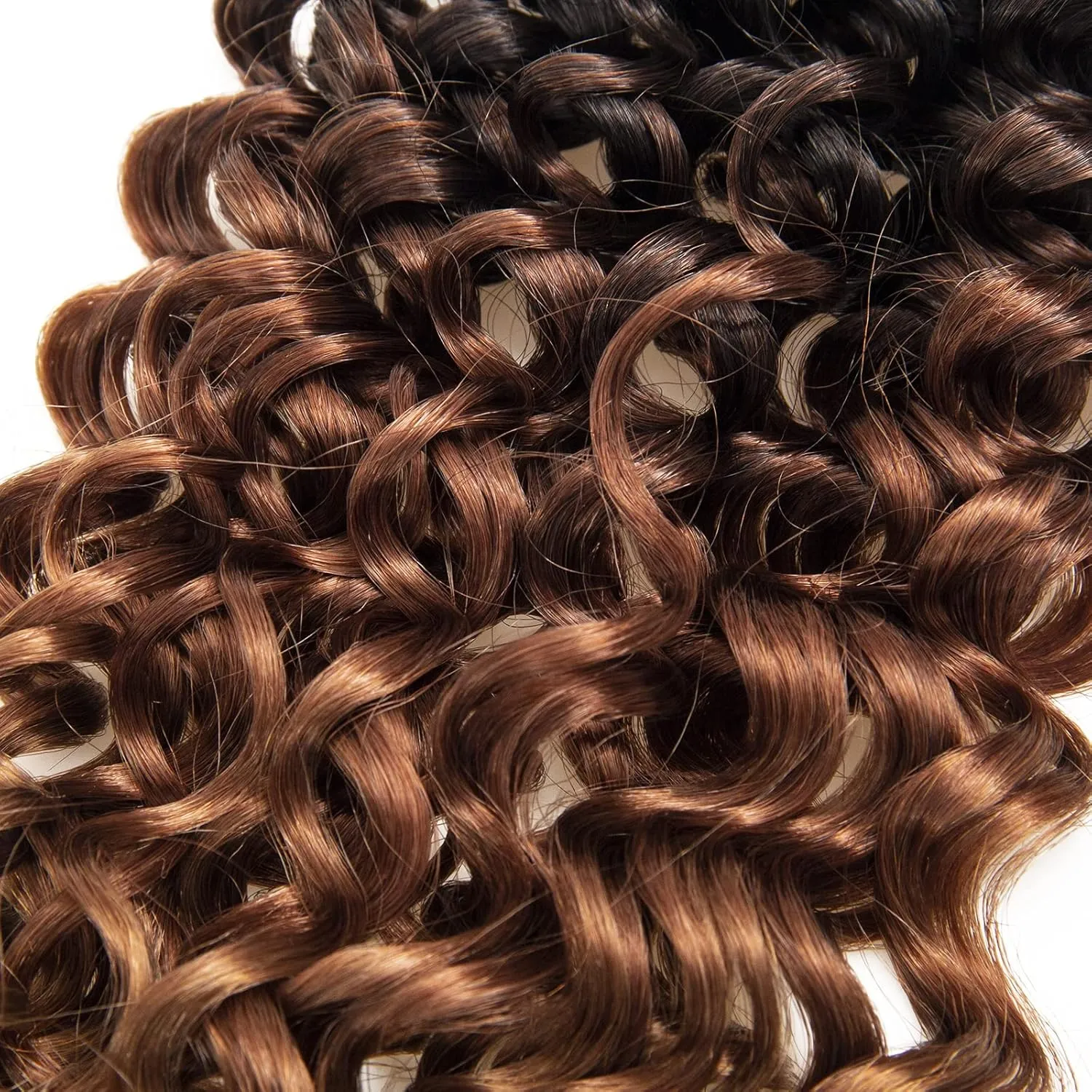 8 Packs Curly Crochet Hair GoGo Curl Crochet hair for Women Deep Wave Braiding hair,Synthetic Bohemian Crochet Braid Water Wave Crochet hair Extensions(18inch, 1B/30/27)