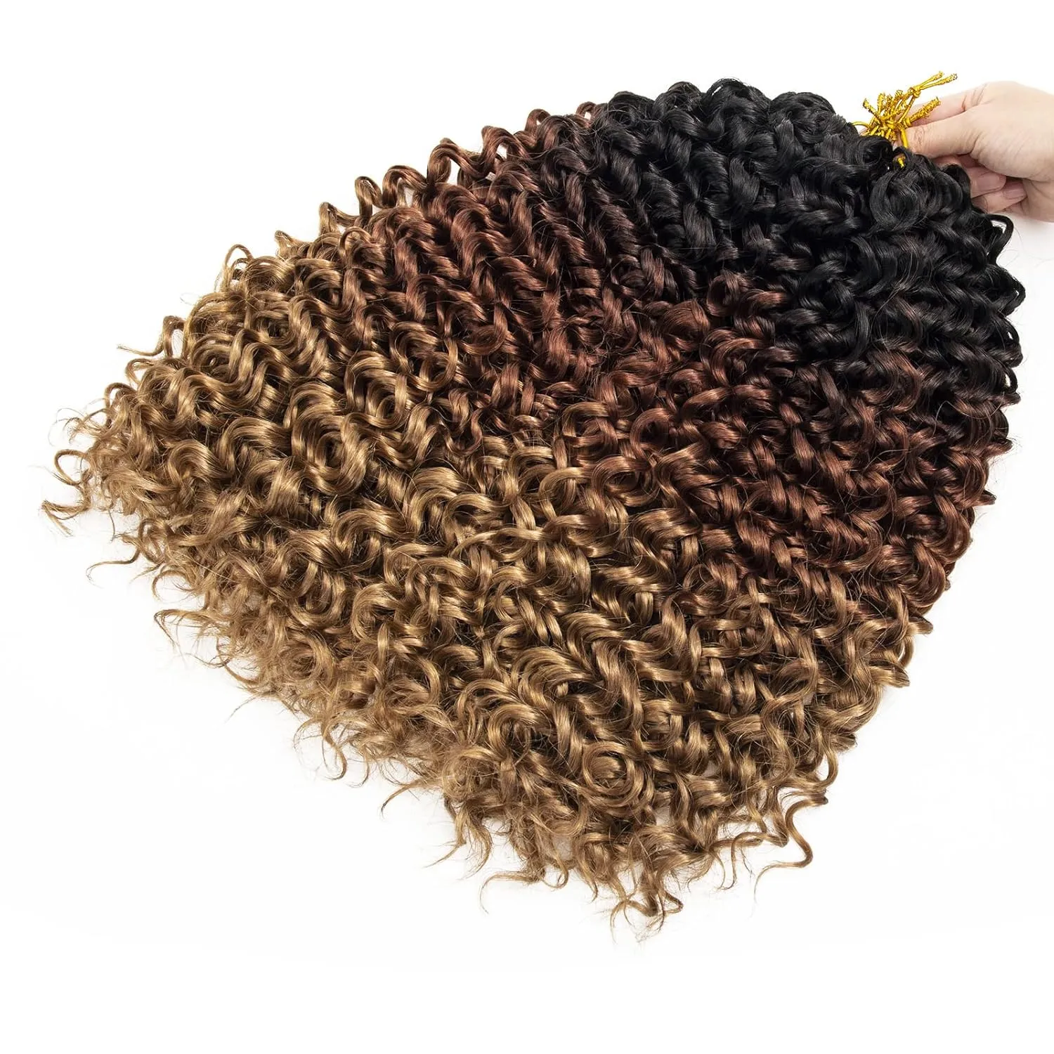 8 Packs Curly Crochet Hair GoGo Curl Crochet hair for Women Deep Wave Braiding hair,Synthetic Bohemian Crochet Braid Water Wave Crochet hair Extensions(18inch, 1B/30/27)