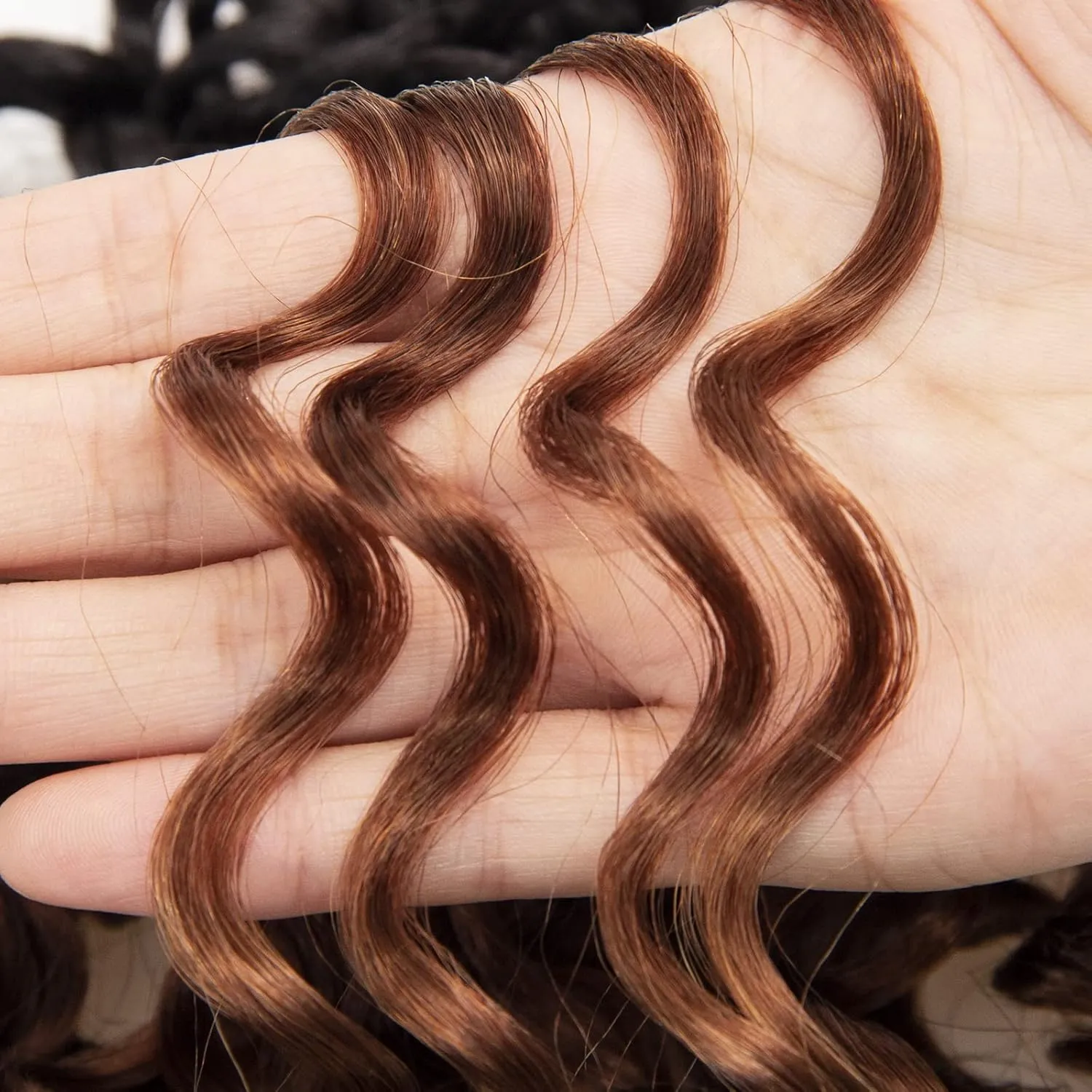 8 Packs Curly Crochet Hair GoGo Curl Crochet hair for Women Deep Wave Braiding hair,Synthetic Bohemian Crochet Braid Water Wave Crochet hair Extensions(18inch, 1B/30/27)