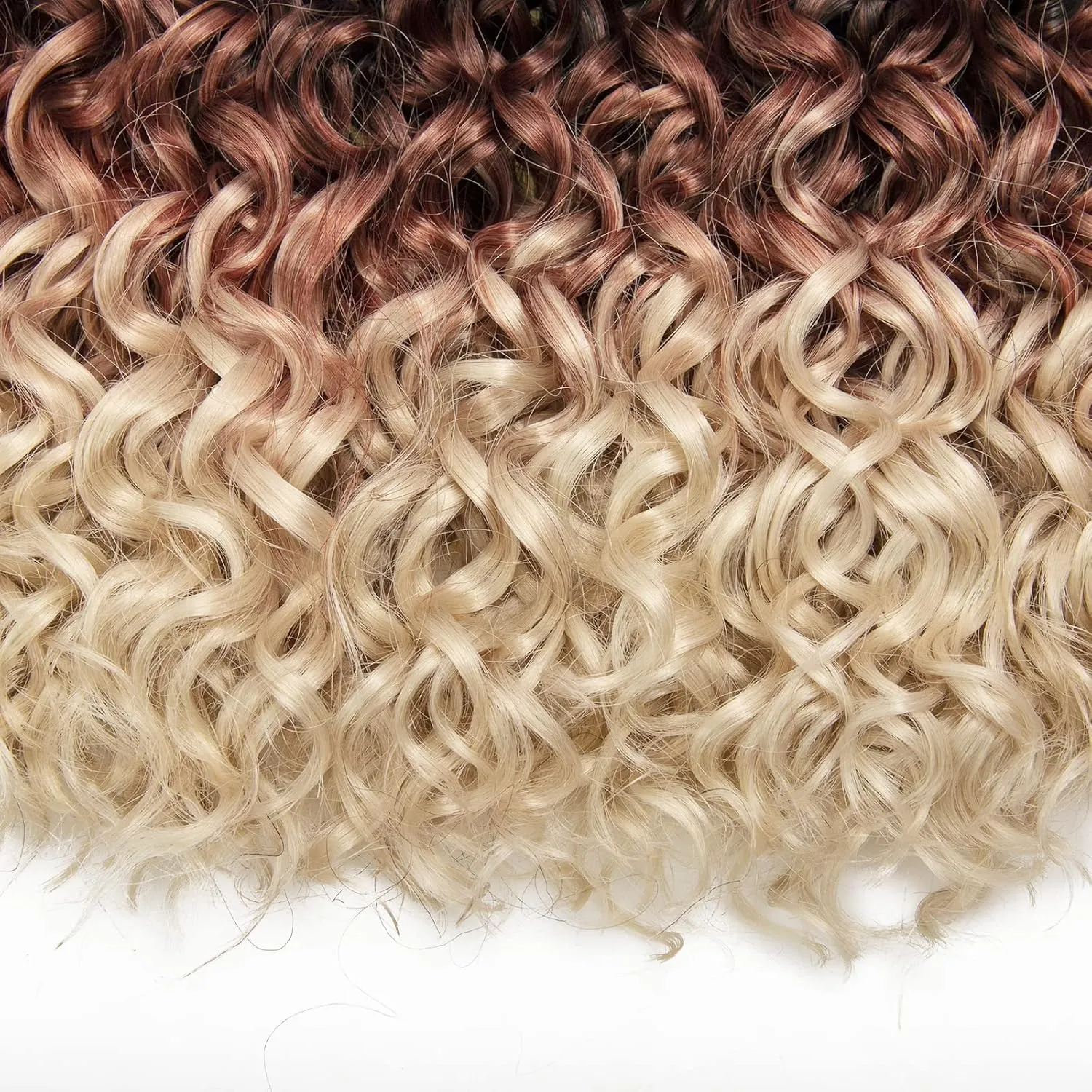 8 Packs Curly Crochet Hair GoGo Curl Crochet hair for Women Deep Wave Braiding hair,Synthetic Bohemian Crochet Braid Water Wave Crochet hair Extensions(1B/30/613, 10inch)
