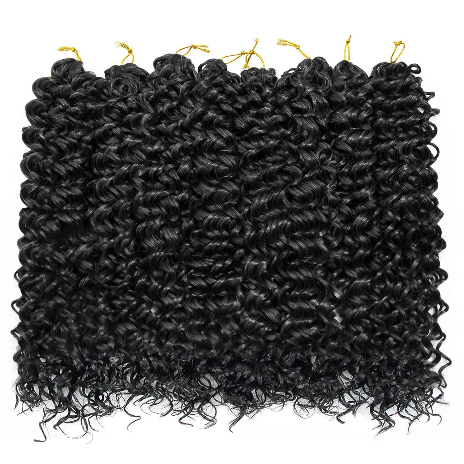 8 Packs Curly Crochet Hair GoGo Curl Crochet hair for Women Natural Black Deep Wave Braiding hair,Synthetic Bohemian Crochet Braid Water Wave Crochet hair Extensions(18inch, 1B)