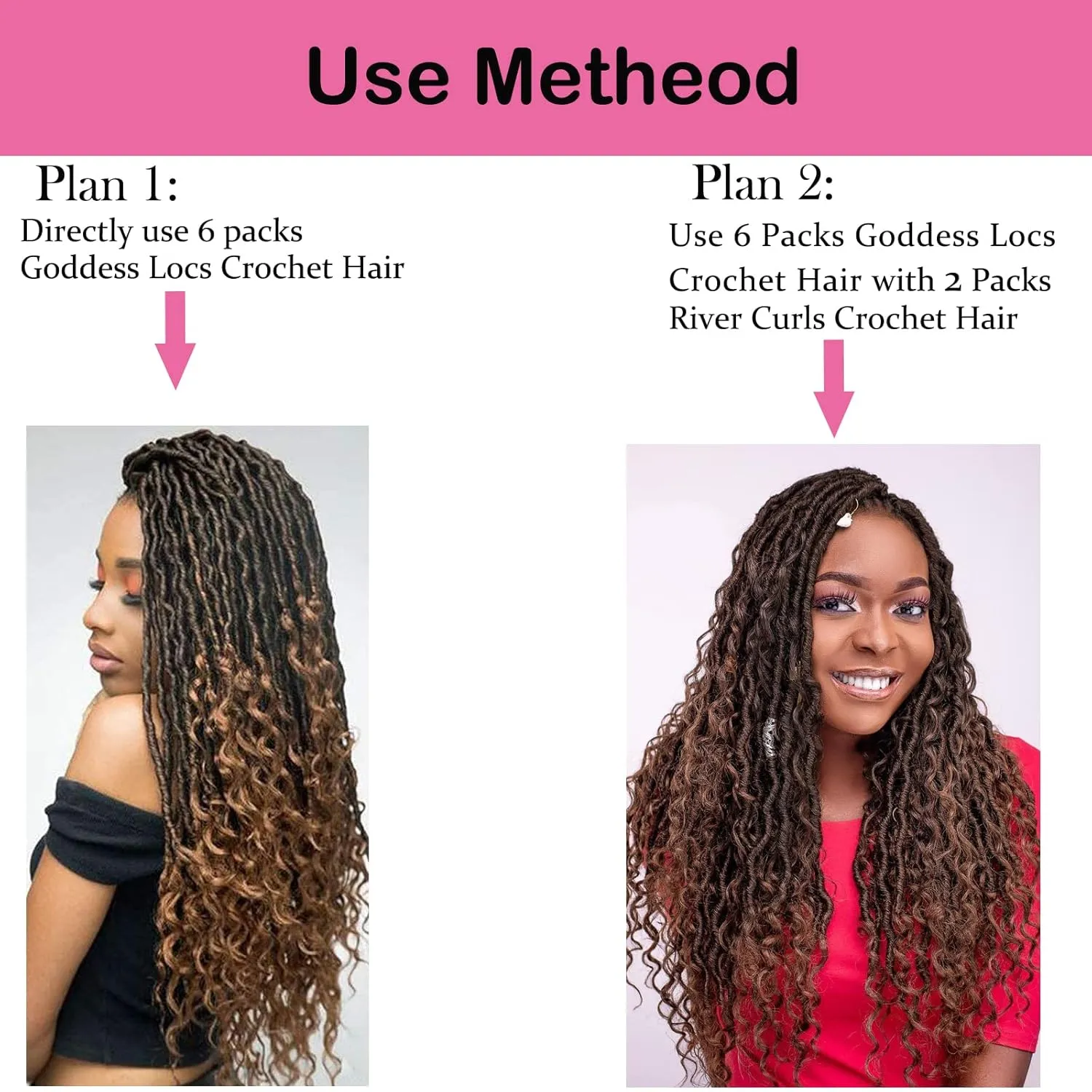 8 Packs New Goddess Locs Crochet Hair 22 Inch River Locs Crochet Braids Boho Style Synthetic Braids Ombre Blonde Bohemian Faux Locs Crochet with Curly Ends for Black Women(22inch #T1B/27,8packs)
