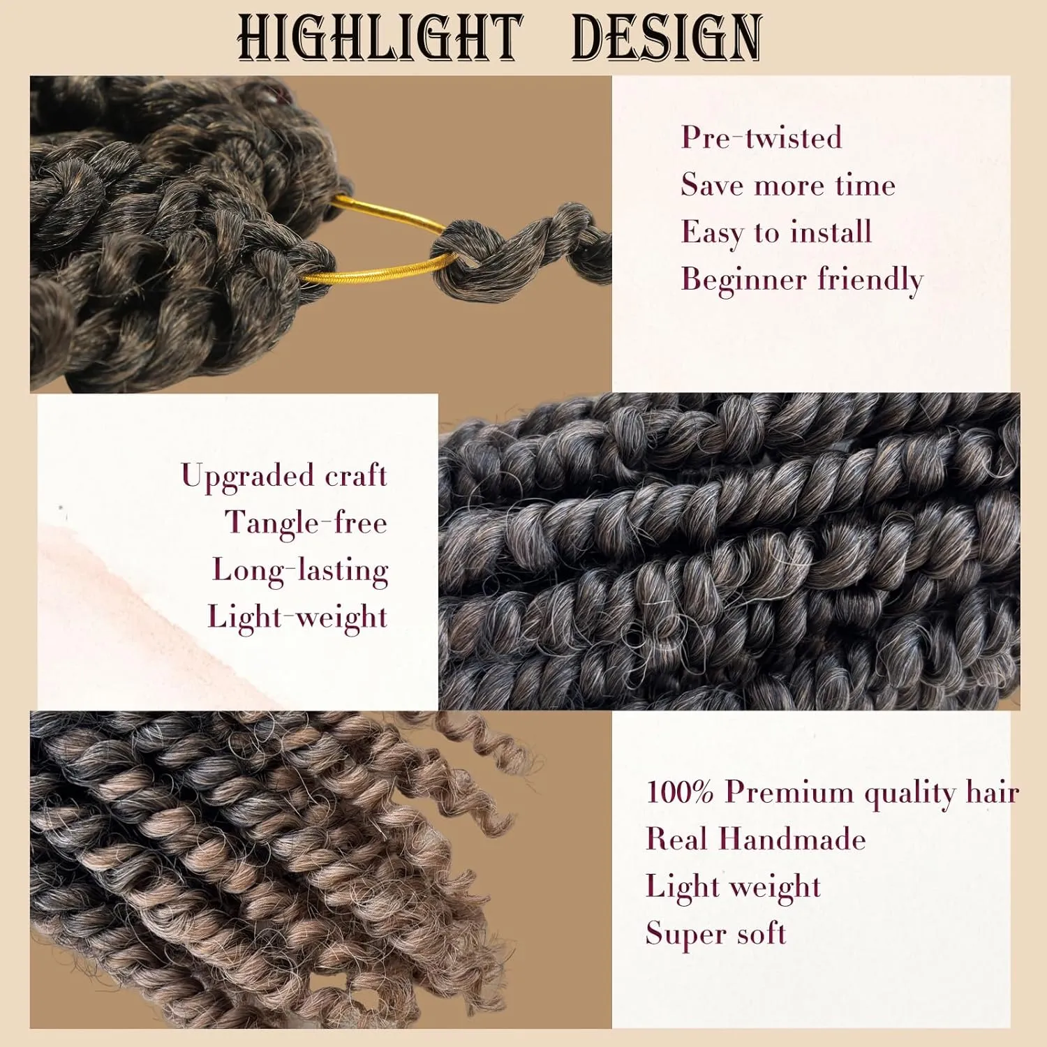 8 Packs Passion Twist Crochet Hair 8 Inch Pretwisted Crochet Passion Twist Hair Ombre Prelooped Short Passion Twist Hair Soft Crochet Braids Hair for Women #T1B/27