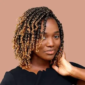 8 Packs Passion Twist Crochet Hair 8 Inch Pretwisted Crochet Passion Twist Hair Ombre Prelooped Short Passion Twist Hair Soft Crochet Braids Hair for Women #T1B/27