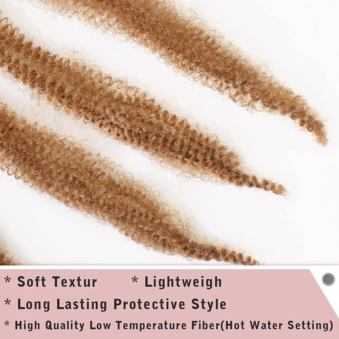 8 Packs Pre-Separated Spring Afro Twist Hair 16 Inch Long Spring Twsit Crochet Hair For Butterfly Locs Honey Blond Synthetic Marley Twist Hair Extension For Black Women 27#