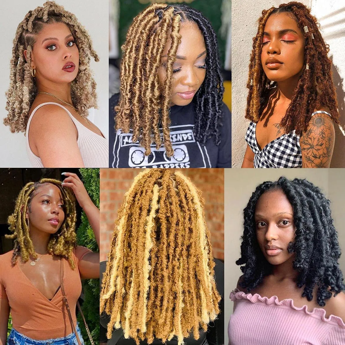 8 Packs Pre-Separated Spring Afro Twist Hair 16 Inch Long Spring Twsit Crochet Hair For Butterfly Locs Honey Blond Synthetic Marley Twist Hair Extension For Black Women 27#