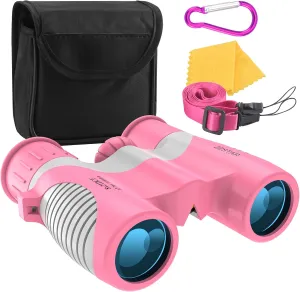 8x21 Foldable Compact Binoculars, Easy Focus Binoculars for Adults with FMC Lens & BAK4 Prism, Low Light Vision Small Binoculars for Bird Watching,Travel, Hunting, Hiking, Pink