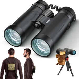 8x42 Binoculars for Stargazing, Hiking, Concerts, Outdoors, Waterproof Bird Watching Binoculars for Adults High Powered, Binoculares with BaK-4 Prism Lens, Tripod, Chest Harness & Smartphone Adapter
