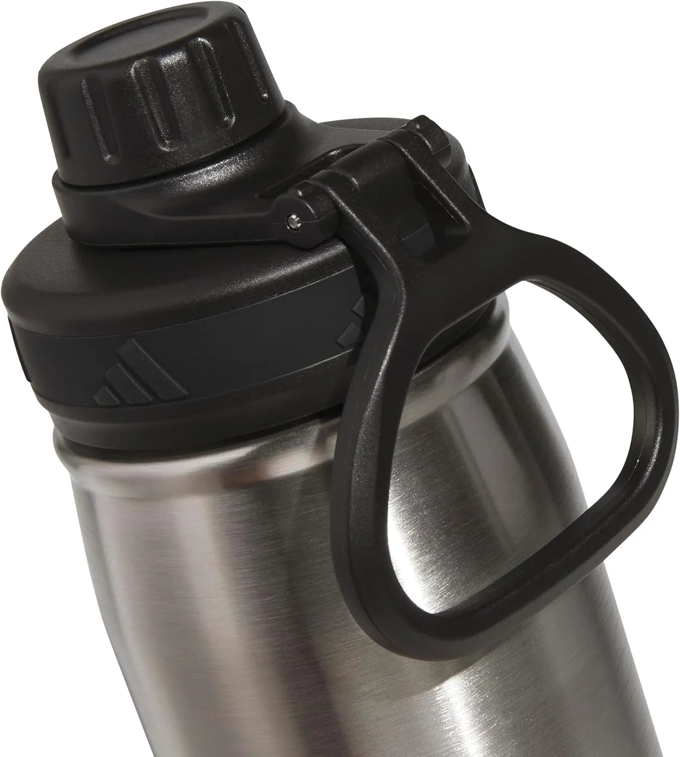 adidas 1 Liter (32 oz) Metal Water Bottle, Hot/Cold Double-Walled Insulated 18/8 Stainless Steel, Alumina Beige/White/Black, 32 Ounces