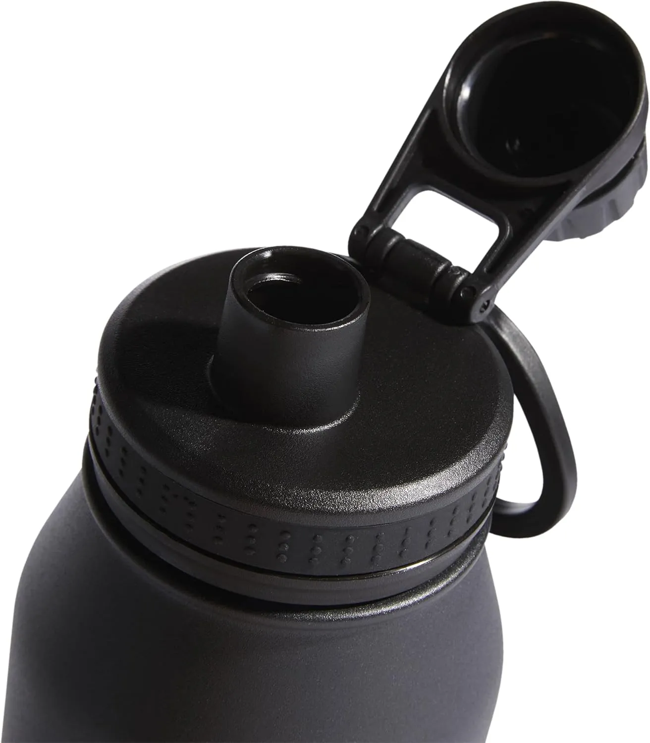 adidas 1 Liter (32 oz) Metal Water Bottle, Hot/Cold Double-Walled Insulated 18/8 Stainless Steel, Black/Silver Metallic, 32 Ounces