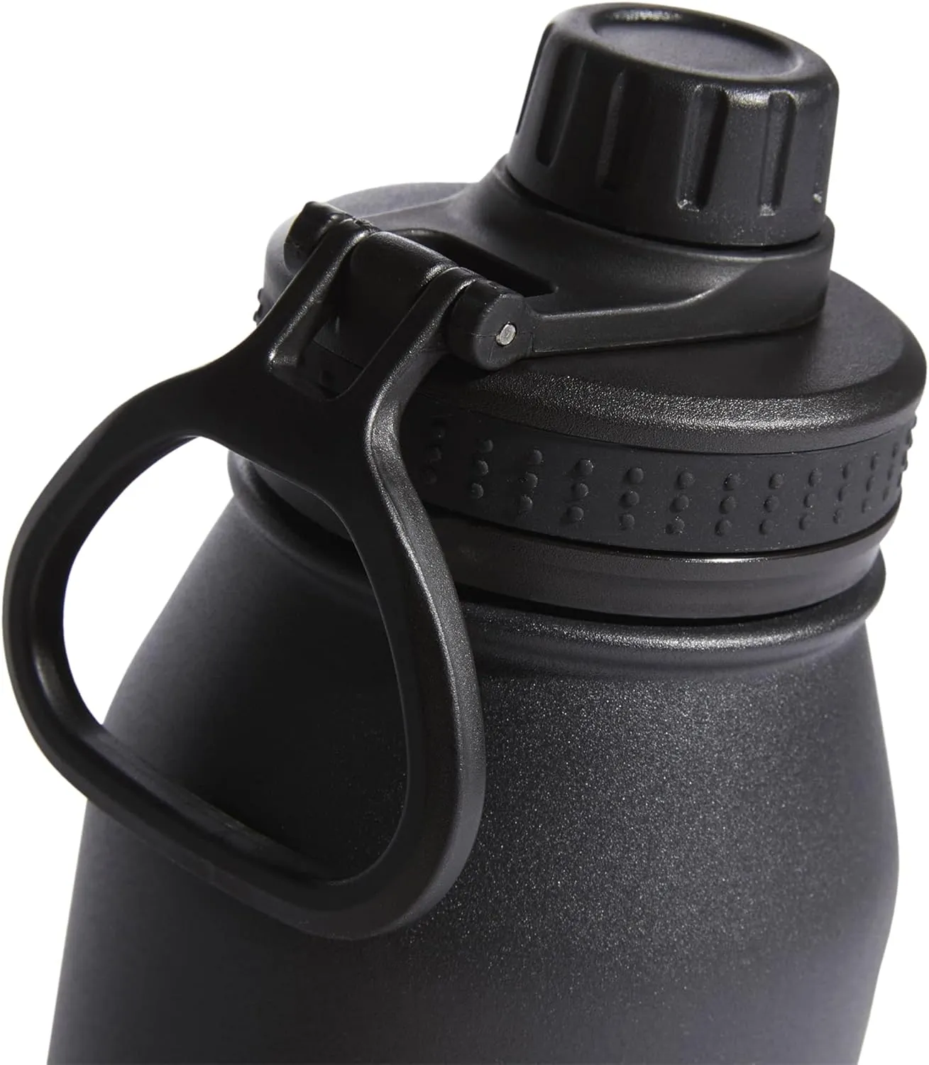 adidas 1 Liter (32 oz) Metal Water Bottle, Hot/Cold Double-Walled Insulated 18/8 Stainless Steel, Black/Silver Metallic, 32 Ounces