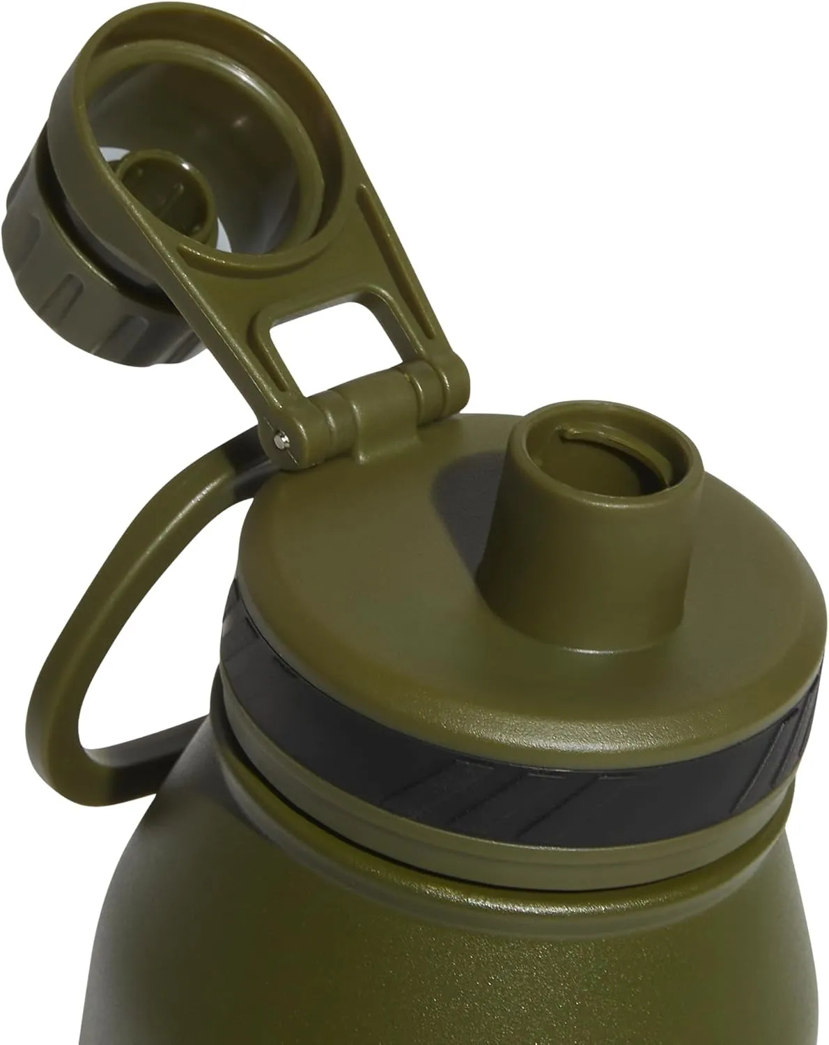 adidas 1 Liter (32 oz) Metal Water Bottle, Hot/Cold Double-Walled Insulated 18/8 Stainless Steel, Focus Olive Green/Black, 32 Ounces