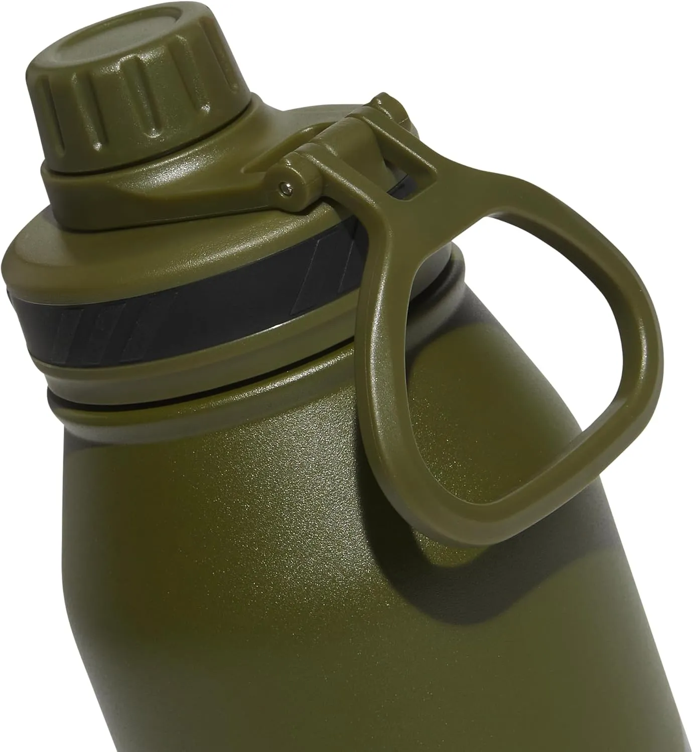 adidas 1 Liter (32 oz) Metal Water Bottle, Hot/Cold Double-Walled Insulated 18/8 Stainless Steel, Focus Olive Green/Black, 32 Ounces