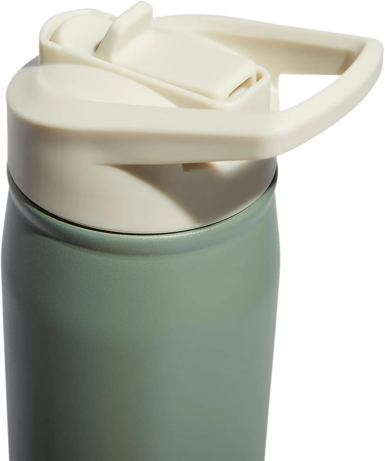 adidas 600 ML (20 oz) Straw Top Metal Water Bottle, Hot/Cold Double-Walled Insulated 18/8 Stainless Steel, Silver Green/Alumina Beige, One Size