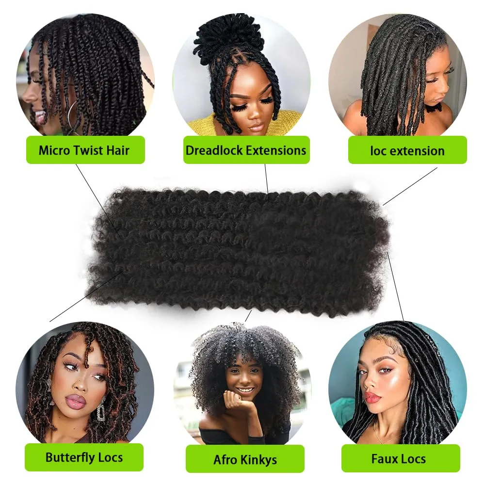Afro Kinky Bulk Hair For Dreadlock Extensions Repair Locs,Twist Braiding, 100% Handmade Braiding Hair 30Grams each bundles Total (16Inch #BUG 4Bundles/Pack)