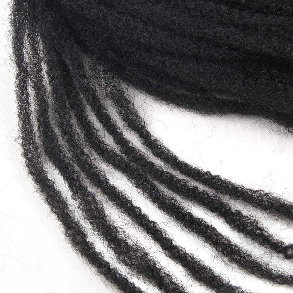 Afro Kinky Twist Crochet Hair Braids Marley Braid Hair 18inch Senegalese Curly Crochet Synthetic Braiding Hair (#1B)