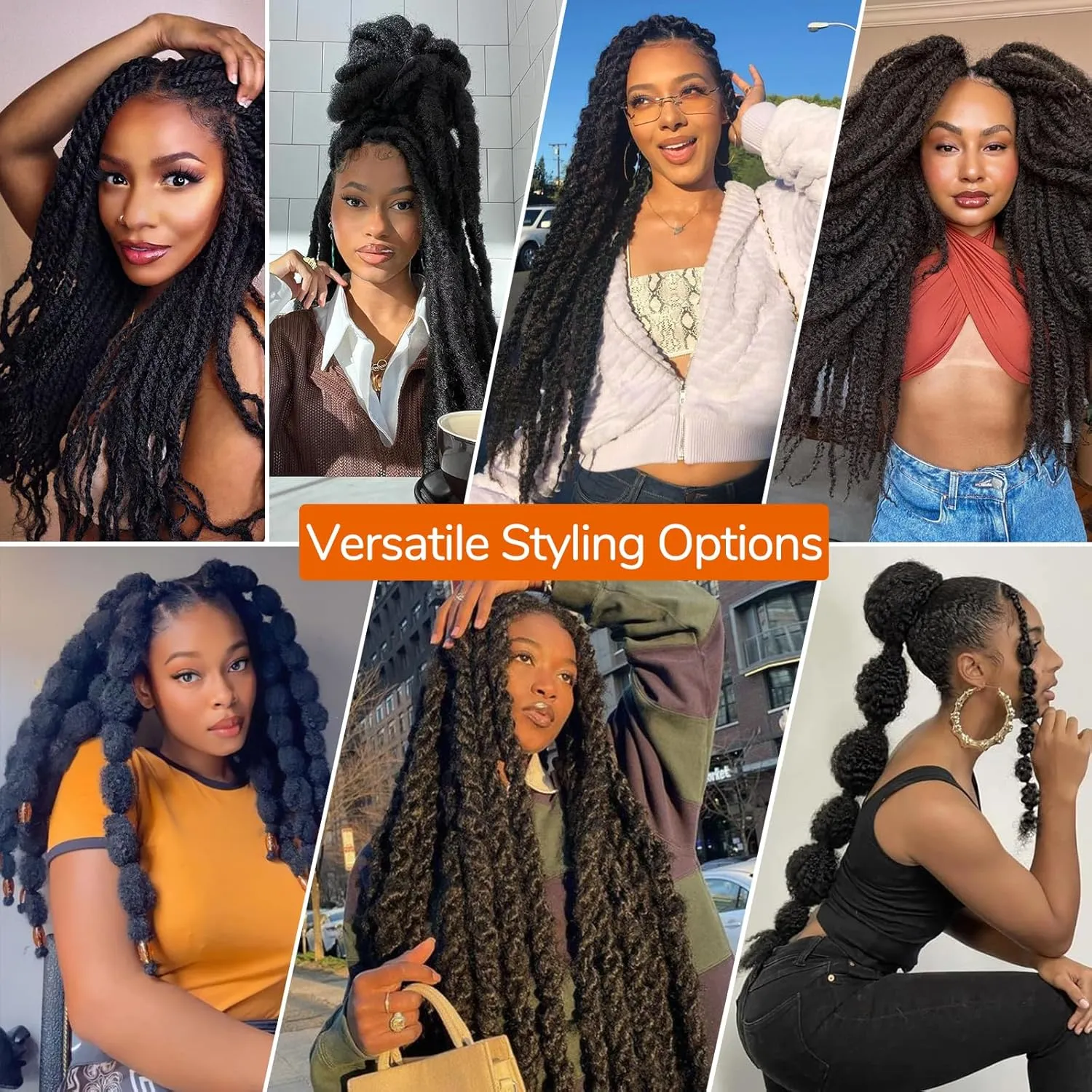 Afro Kinky Twist Crochet Hair Braids Marley Braid Hair 18inch Senegalese Curly Crochet Synthetic Braiding Hair (#1B)