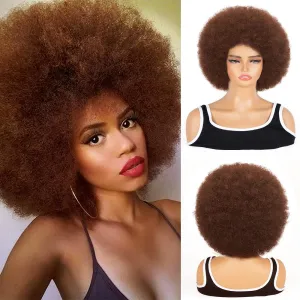 Afro Wig - Soft 70s For Black Women Short Curly Afro Kinky Wig Large Bouncy And Soft Natural Looking Synthetic Wigs For Daily And Party Halloween Costume Use (#33)