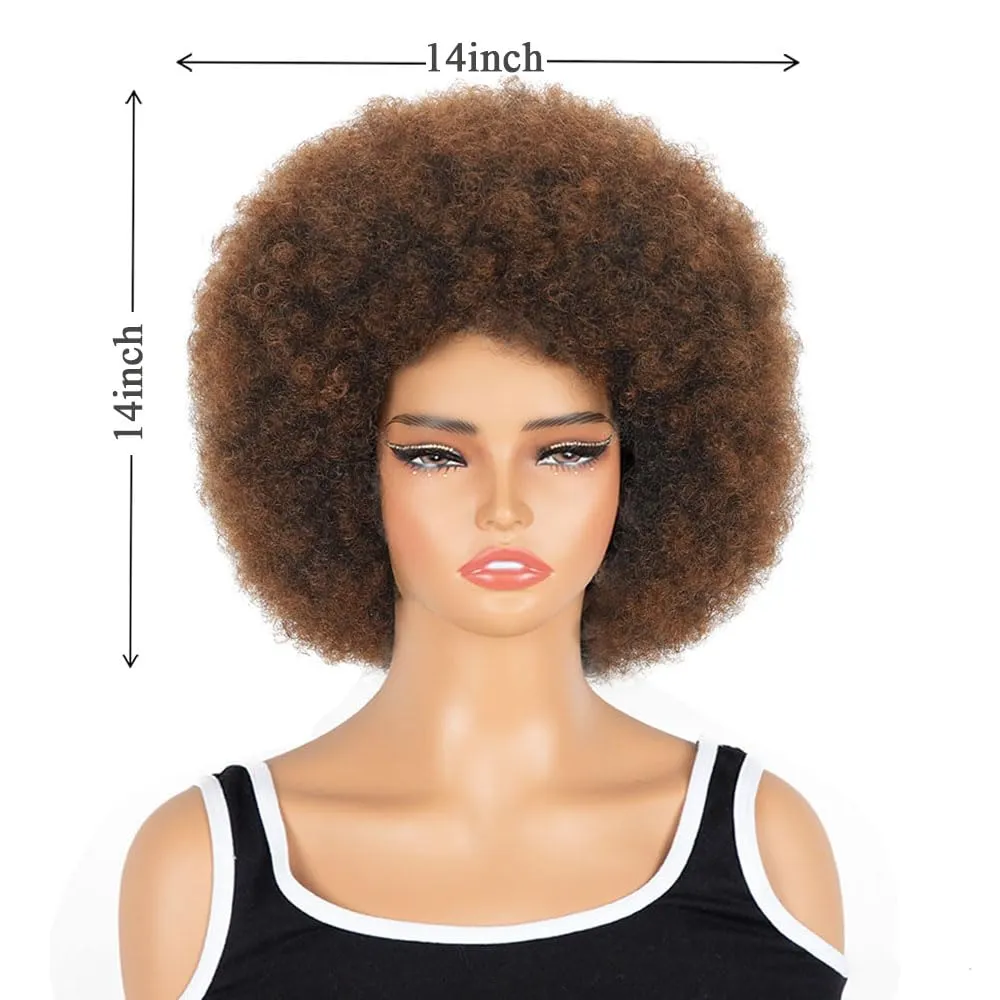Afro Wig - Soft 70s For Women Soft Afro Wigs Large Bouncy and Natural Looking Full Wigs for Daily Party Cosplay Costume Halloweeen Afro Wig For Daily Party Use ﻿（1B/30#）