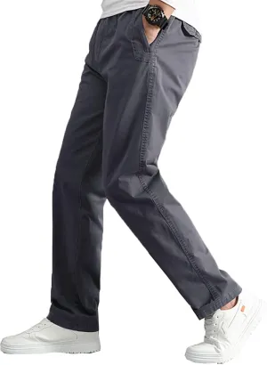 AIFARLD Mens Cargo Pants Elastic Waist Pants Sport Jogger Long Trousers for Hiking Fishing Running Workout