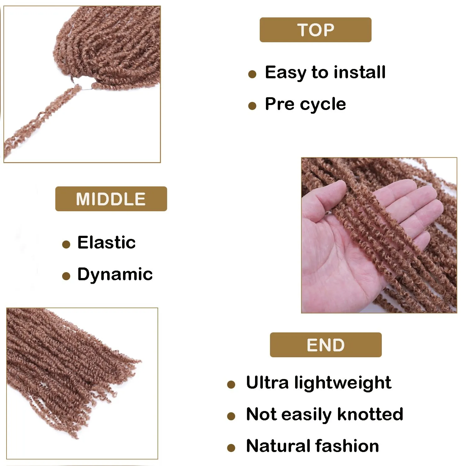 Aipin Pre-Twisted Passion Twist Hair mini Yanky Passion Twist Crochet Hair(18 nch 8Pack 27#)