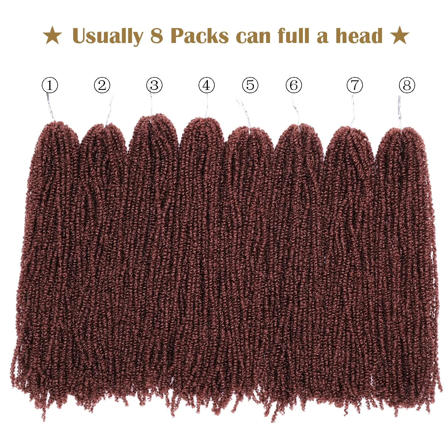 Aipin Pre-Twisted Passion Twist Hair mini Yanky Passion Twist Crochet Hair(18 nch 8Pack 30#)