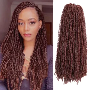 Aipin Pre-Twisted Passion Twist Hair mini Yanky Passion Twist Crochet Hair(18 nch 8Pack 30#)