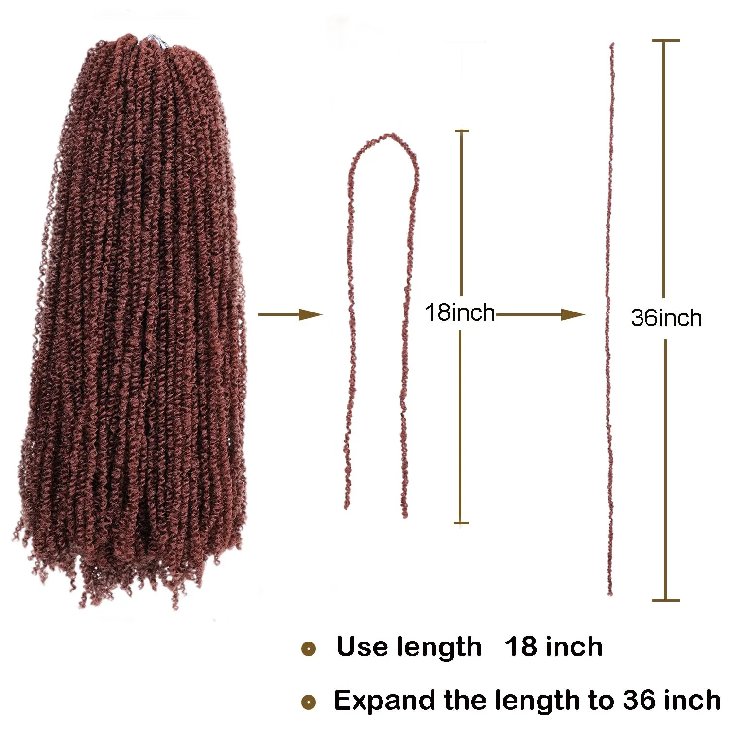 Aipin Pre-Twisted Passion Twist Hair mini Yanky Passion Twist Crochet Hair(18 nch 8Pack 30#)