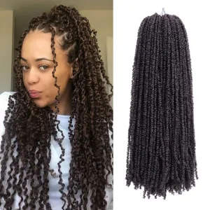 Aipin Pre-Twisted Passion Twist Hair mini Yanky Passion Twist Crochet Hair(18 nch 8Pack 4#)
