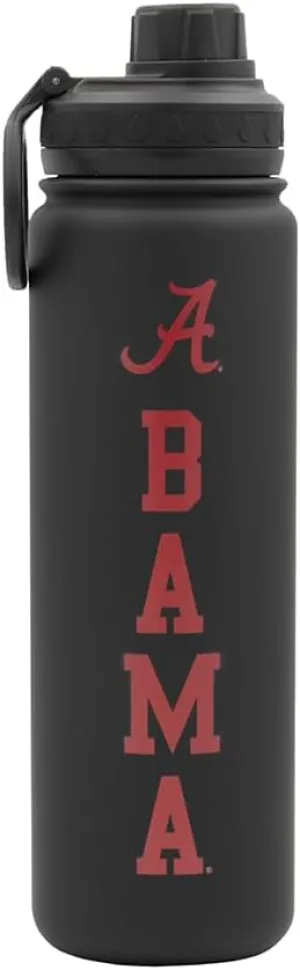 Alabama Water Bottle - Black Double Walled Stainless Steel 24 oz Keeps Drinks Cold or Hot