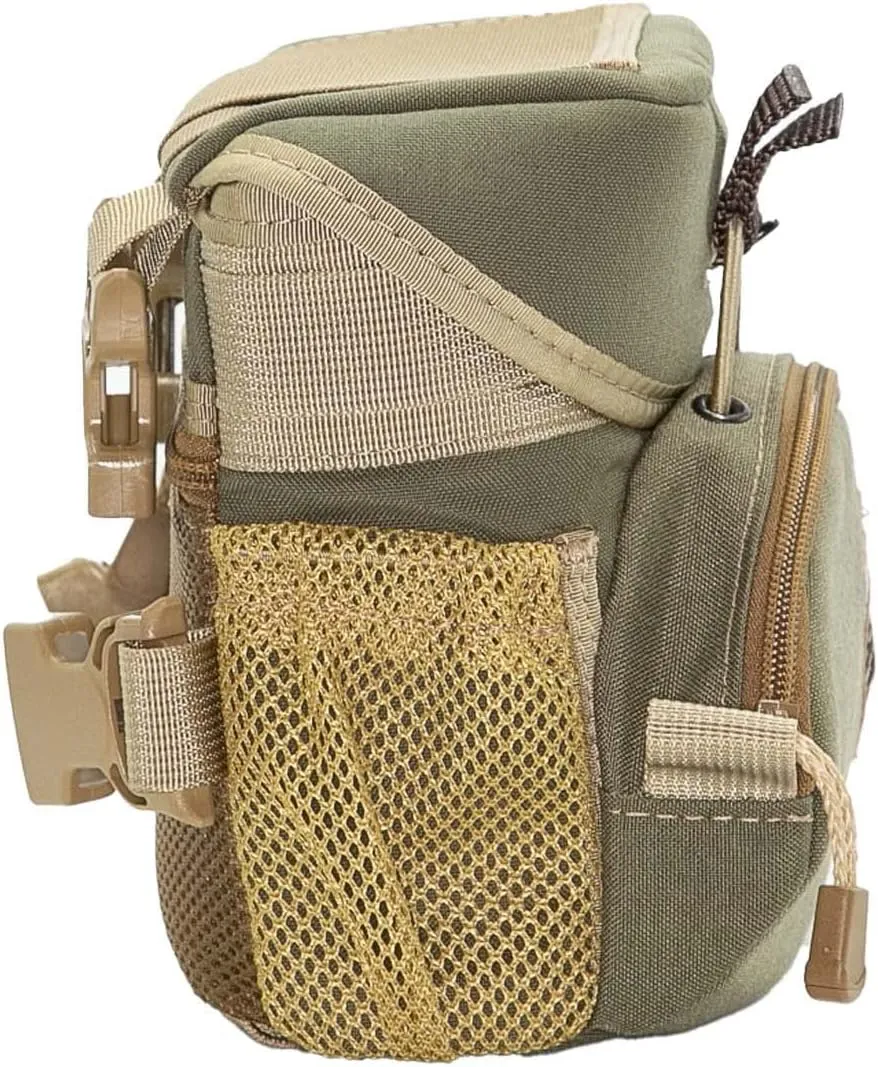 Alaska Guide Creations Hybrid Binocular Pack | Compact Utility Bag with Mesh Side Pockets | Binocular Harness for Comfort and Quick Access (Mossy Oak Bottomland)
