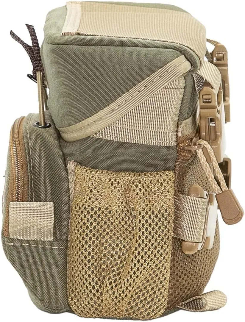 Alaska Guide Creations Hybrid Binocular Pack | Compact Utility Bag with Mesh Side Pockets | Binocular Harness for Comfort and Quick Access (Mossy Oak Bottomland)