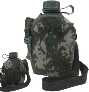 Alloy Water Bottle Army - Portable Hydration Gear | Survival Gear Bottle, Sports Outdoor Recreation Accessories, 1 L Hiking Hydration Flasks with Strap, Insulated Beverage Container for Climb
