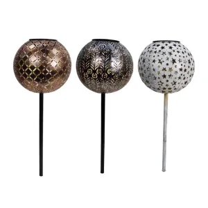 Alpine Assorted Metal 21 in. H Lantern Solar Garden Stake